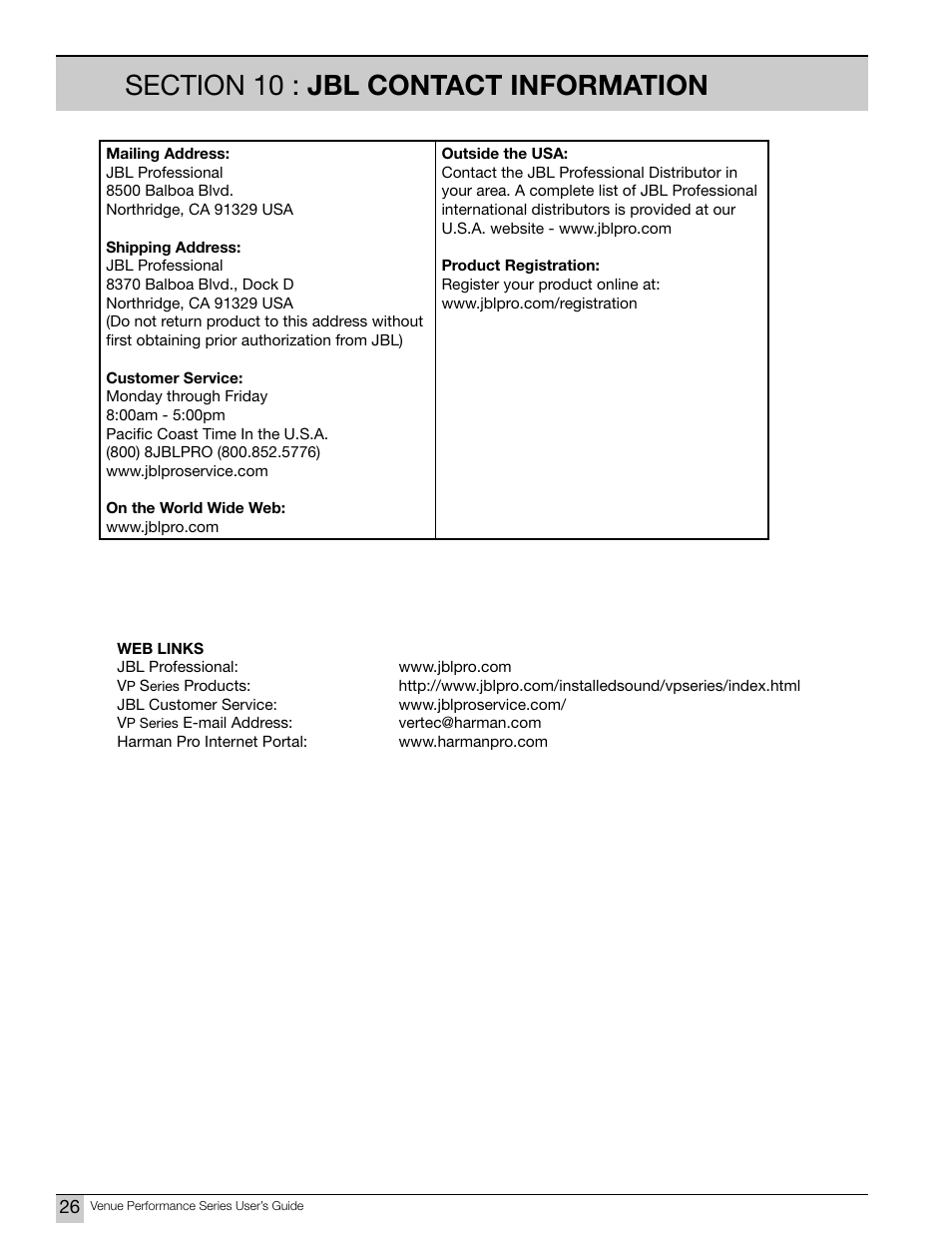 JBL Professional DPC-2 User Manual | Page 26 / 28