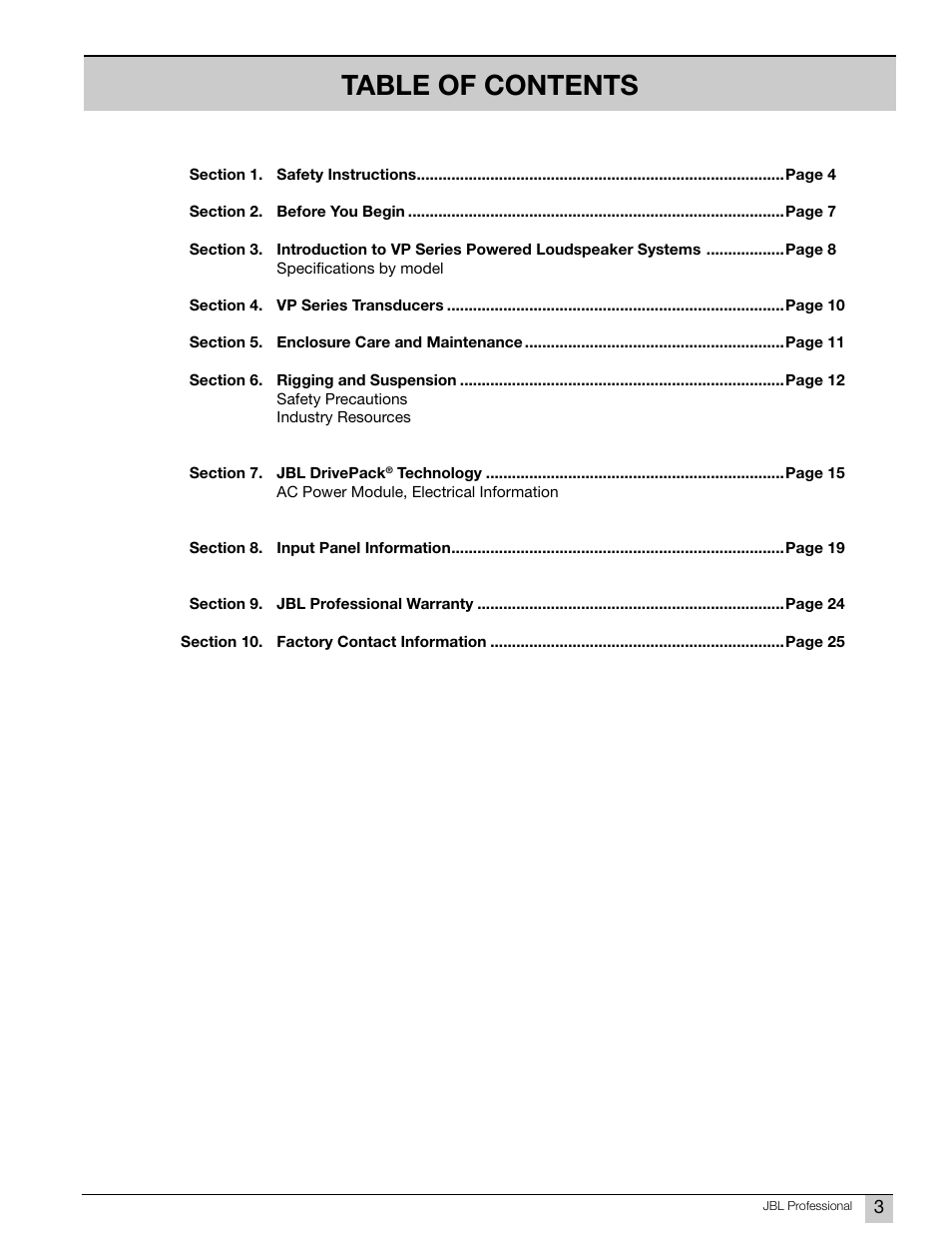 JBL Professional DPC-2 User Manual | Page 3 / 28