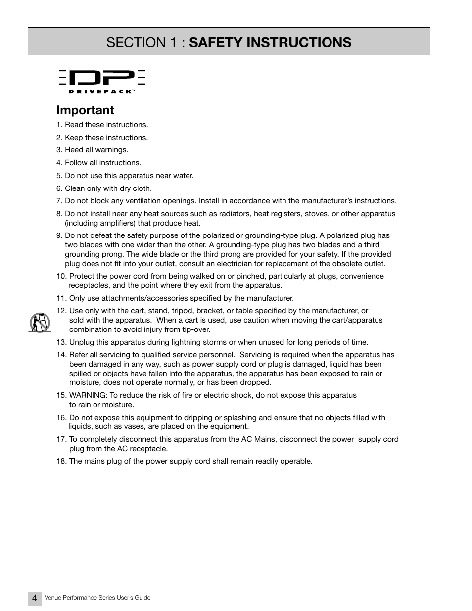 Important | JBL Professional DPC-2 User Manual | Page 4 / 28