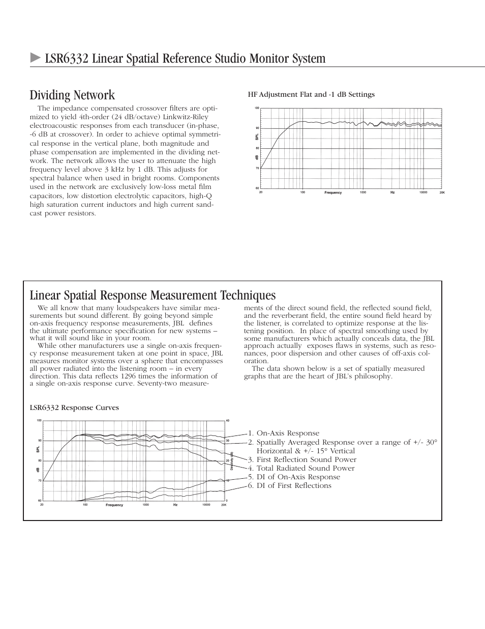 Linear spatial response measurement techniques | JBL Professional LSR6332 User Manual | Page 2 / 4