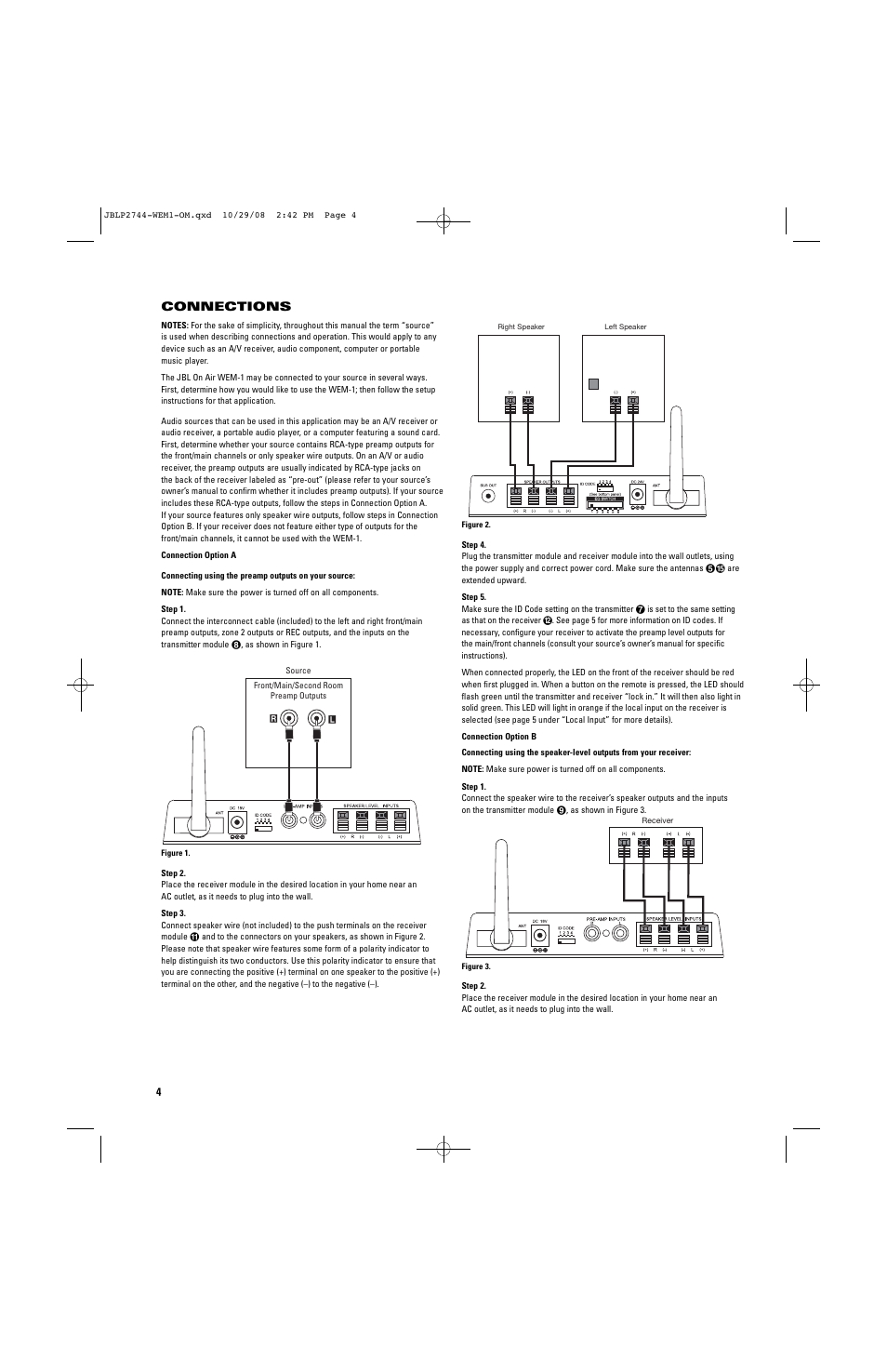 Connections | JBL Professional WEM-1 User Manual | Page 4 / 8