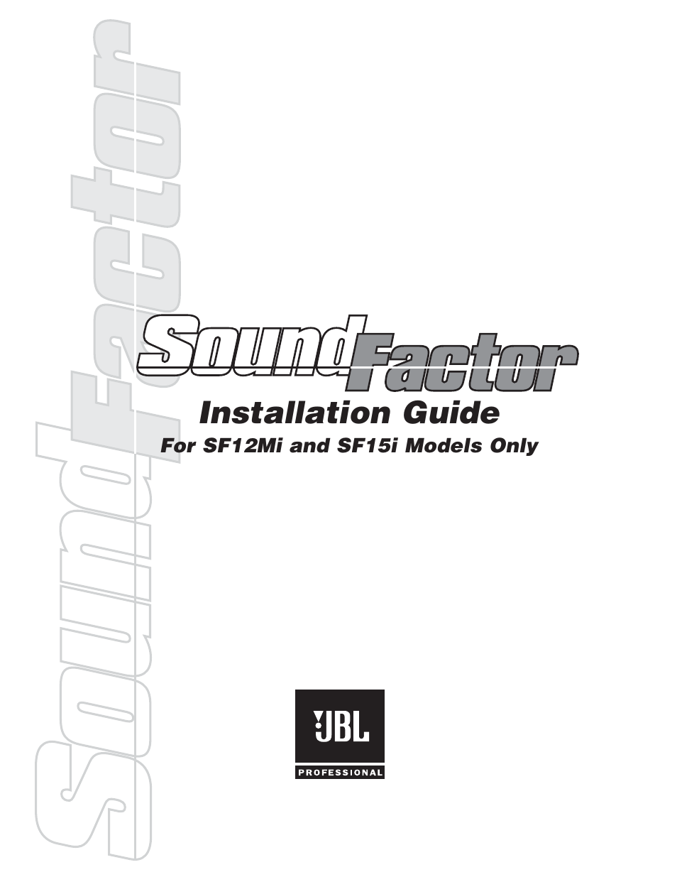 JBL Professional JBL Soundfactor SF12Mi User Manual | 12 pages