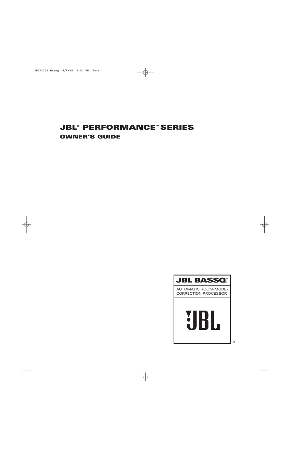 JBL Professional Performance BASSQ User Manual | 12 pages