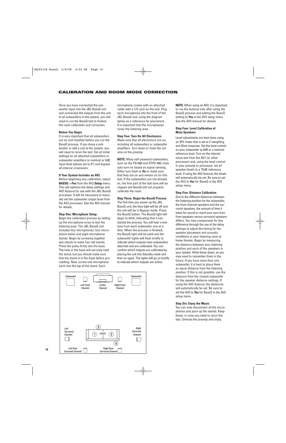 JBL Professional Performance BASSQ User Manual | Page 10 / 12