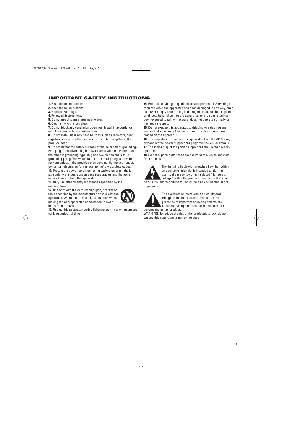 JBL Professional Performance BASSQ User Manual | Page 3 / 12