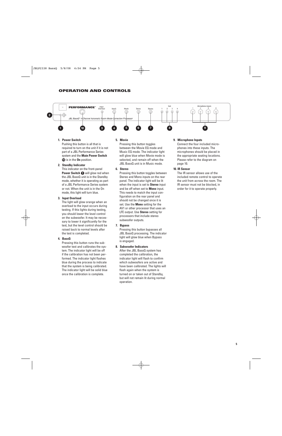 JBL Professional Performance BASSQ User Manual | Page 5 / 12