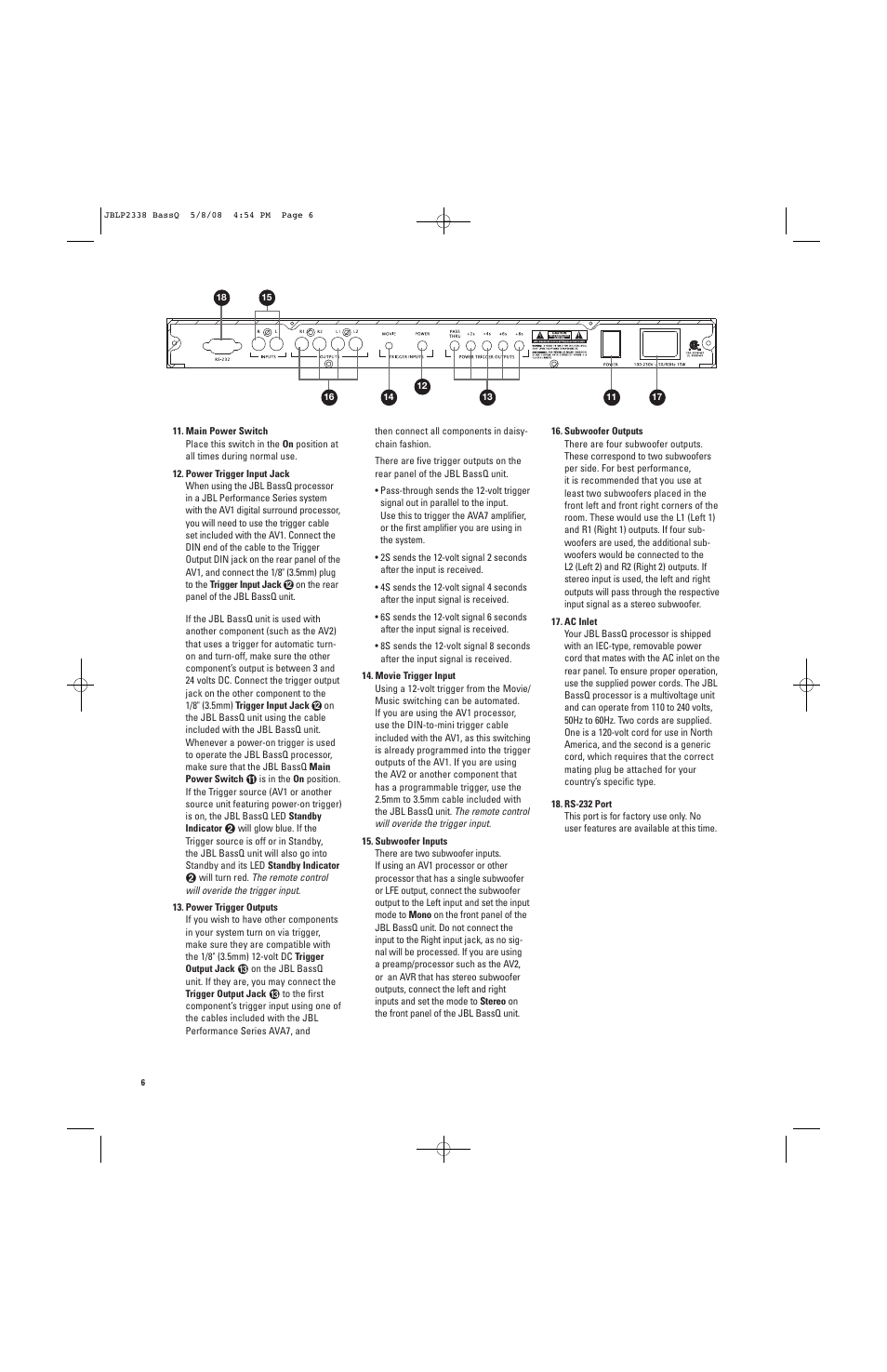 JBL Professional Performance BASSQ User Manual | Page 6 / 12