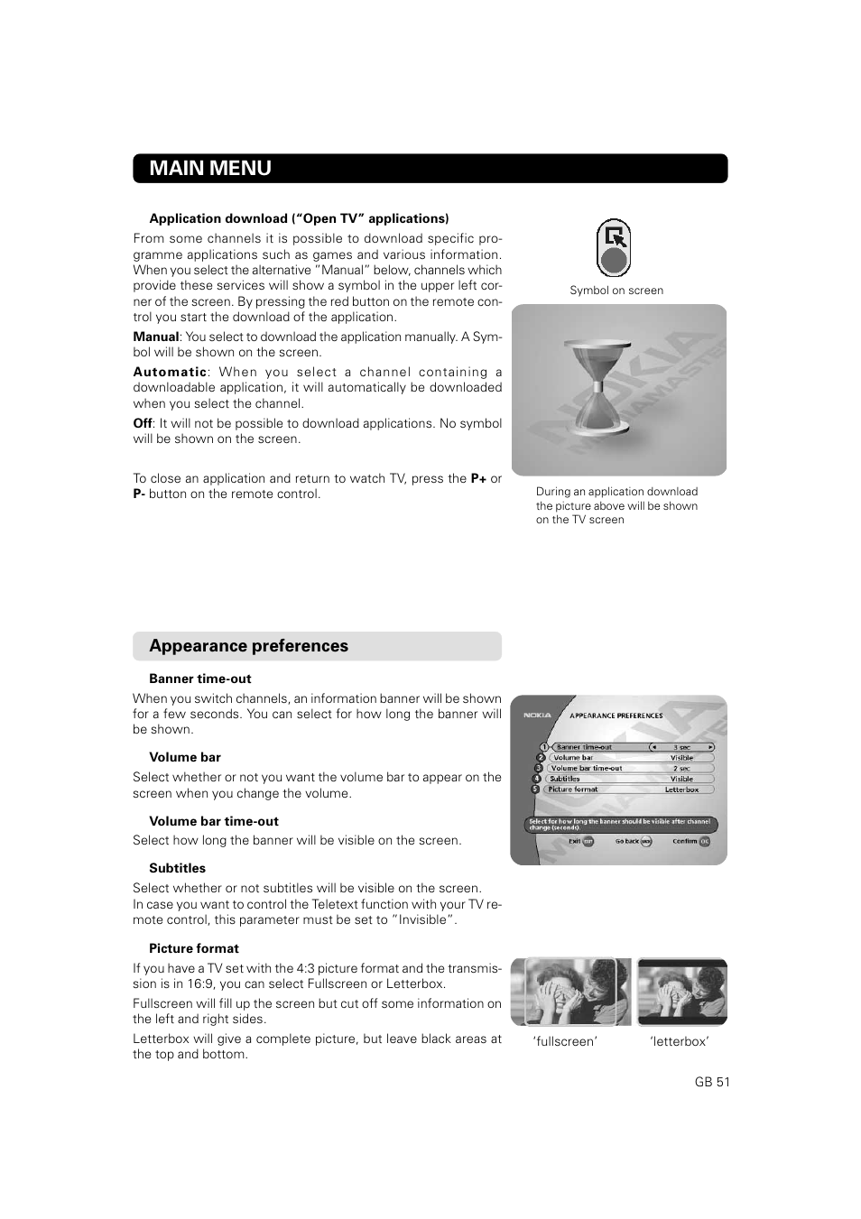 Main menu, Appearance preferences | JA Audio 9902S User Manual | Page 51 / 62