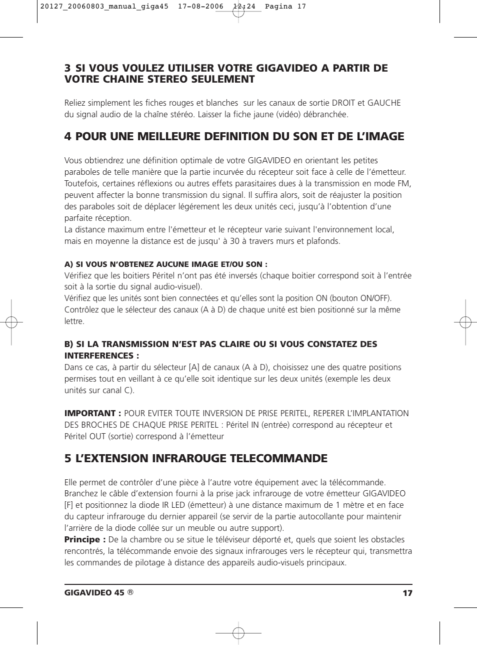 5 l’extension infrarouge telecommande | JA Audio 45 User Manual | Page 17 / 42