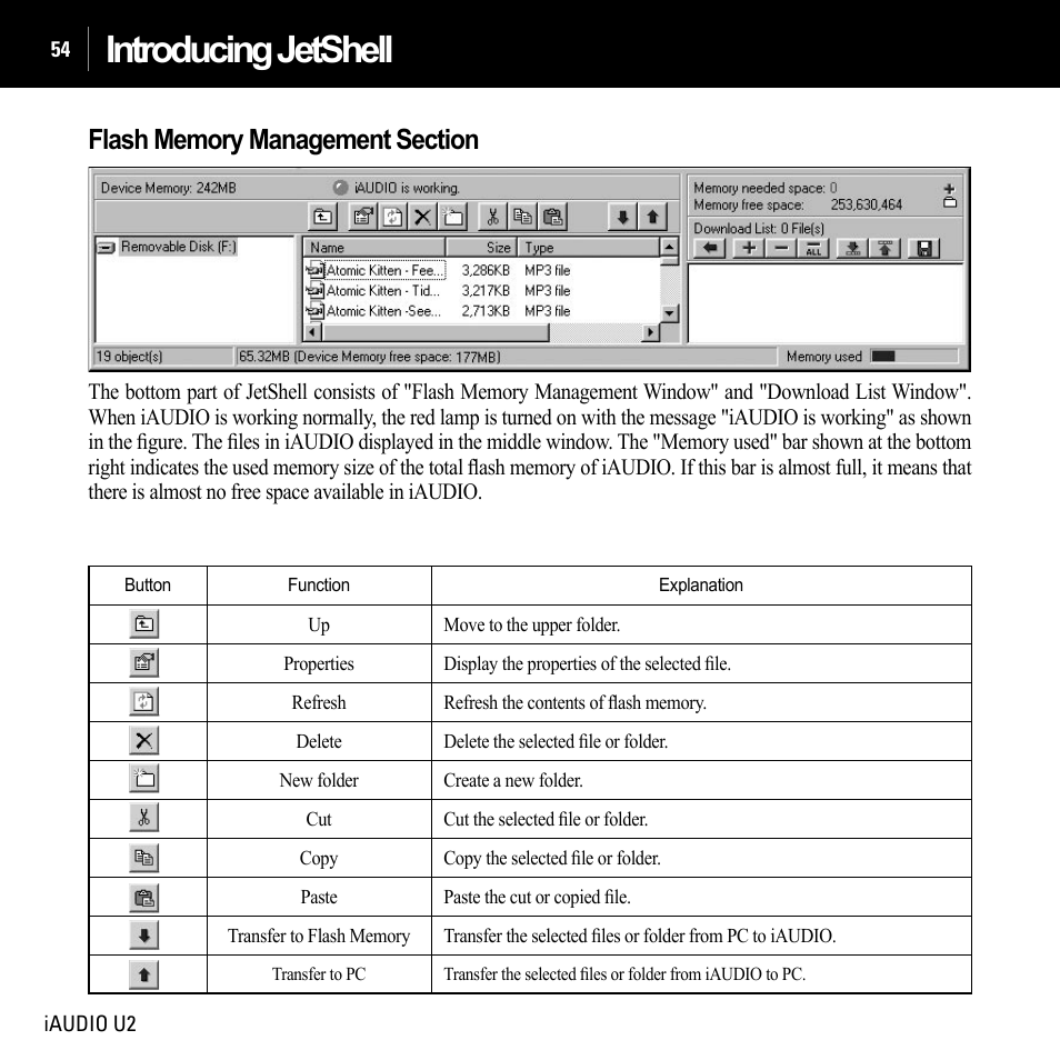 Introducing jetshell | JetAudio iAUDIO U2 User Manual | Page 54 / 74