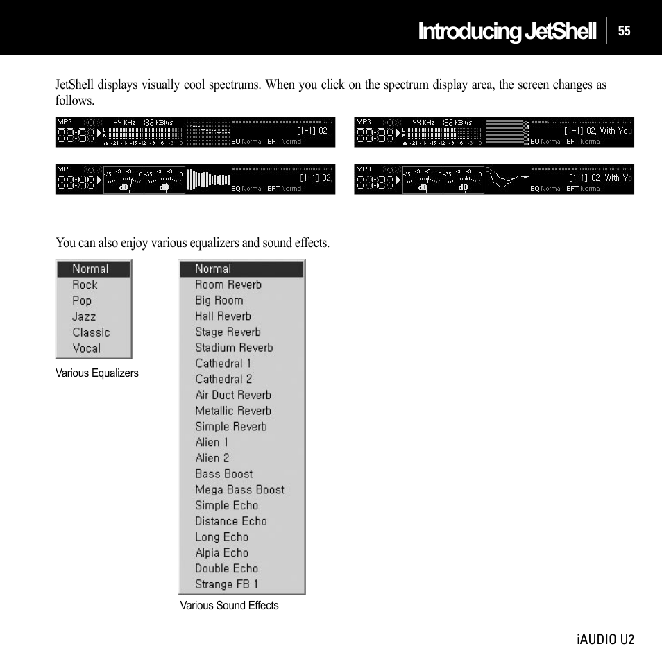 Introducing jetshell | JetAudio iAUDIO U2 User Manual | Page 55 / 74