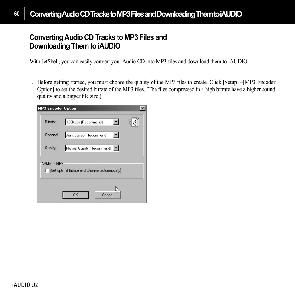 JetAudio iAUDIO U2 User Manual | Page 60 / 74