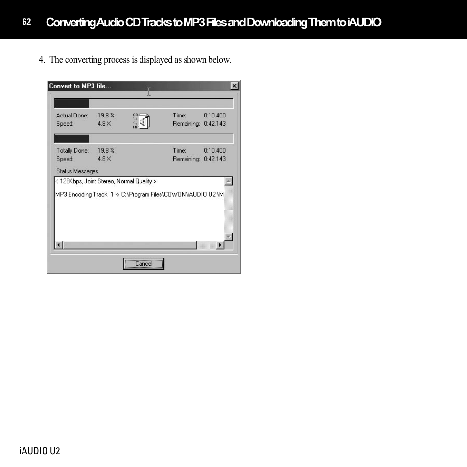 JetAudio iAUDIO U2 User Manual | Page 62 / 74