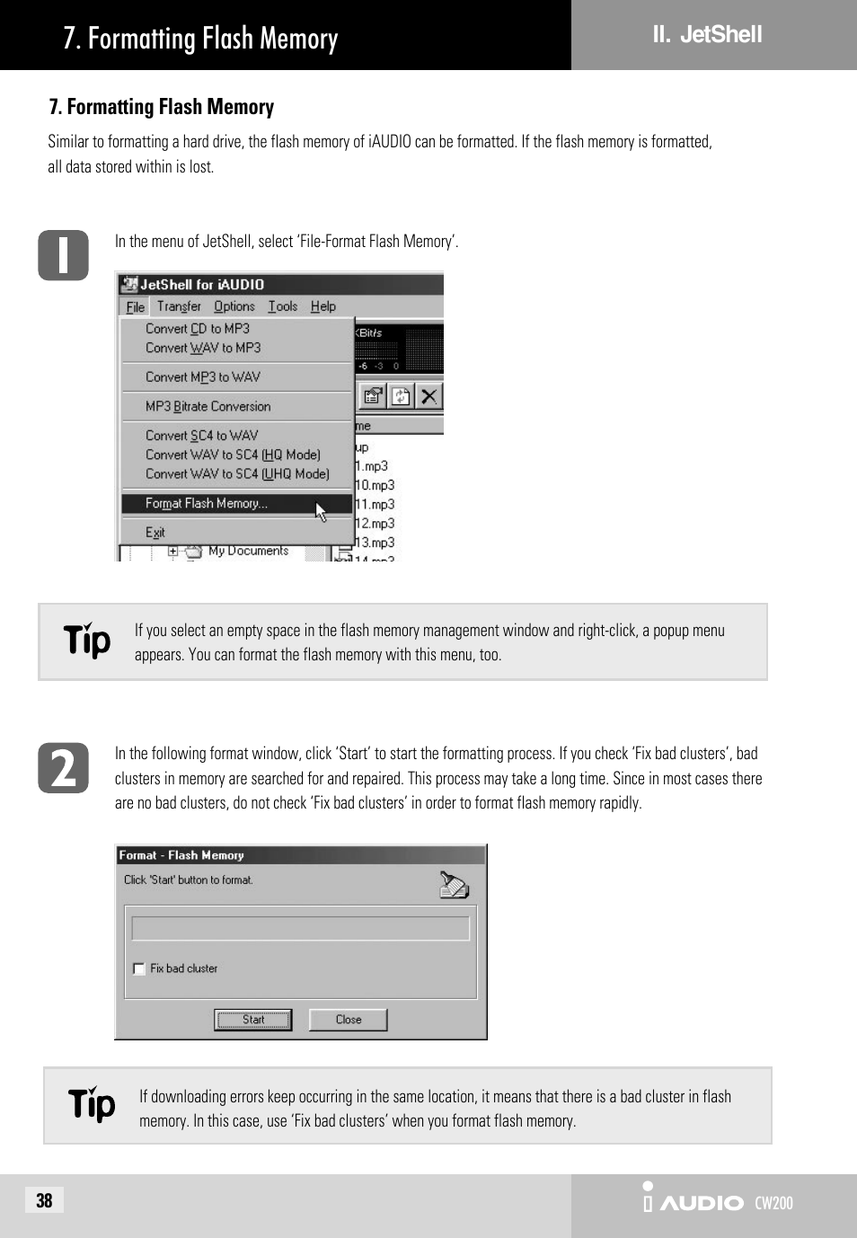 JetAudio iAUDIO CW200 User Manual | Page 38 / 56