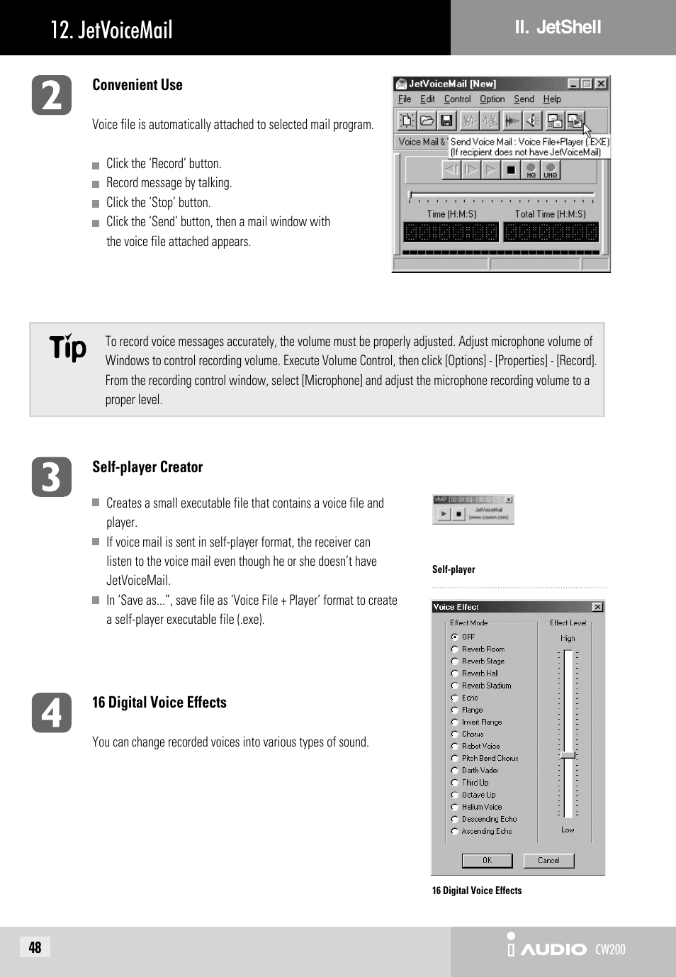 Jetvoicemail, Ii. jetshell | JetAudio iAUDIO CW200 User Manual | Page 48 / 56