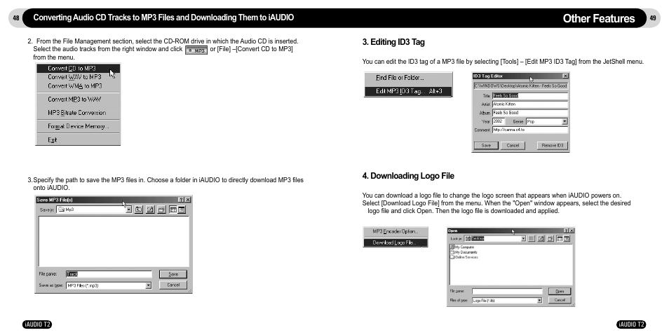 Other features | JetAudio iAudio T2 User Manual | Page 25 / 27