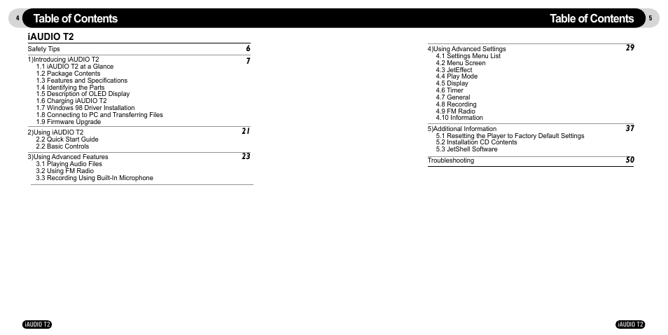 JetAudio iAudio T2 User Manual | Page 3 / 27