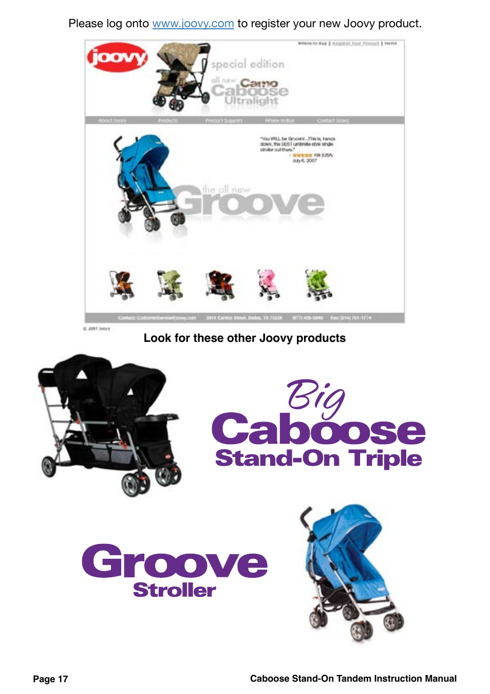 Joovy 40X Series User Manual | Page 18 / 20