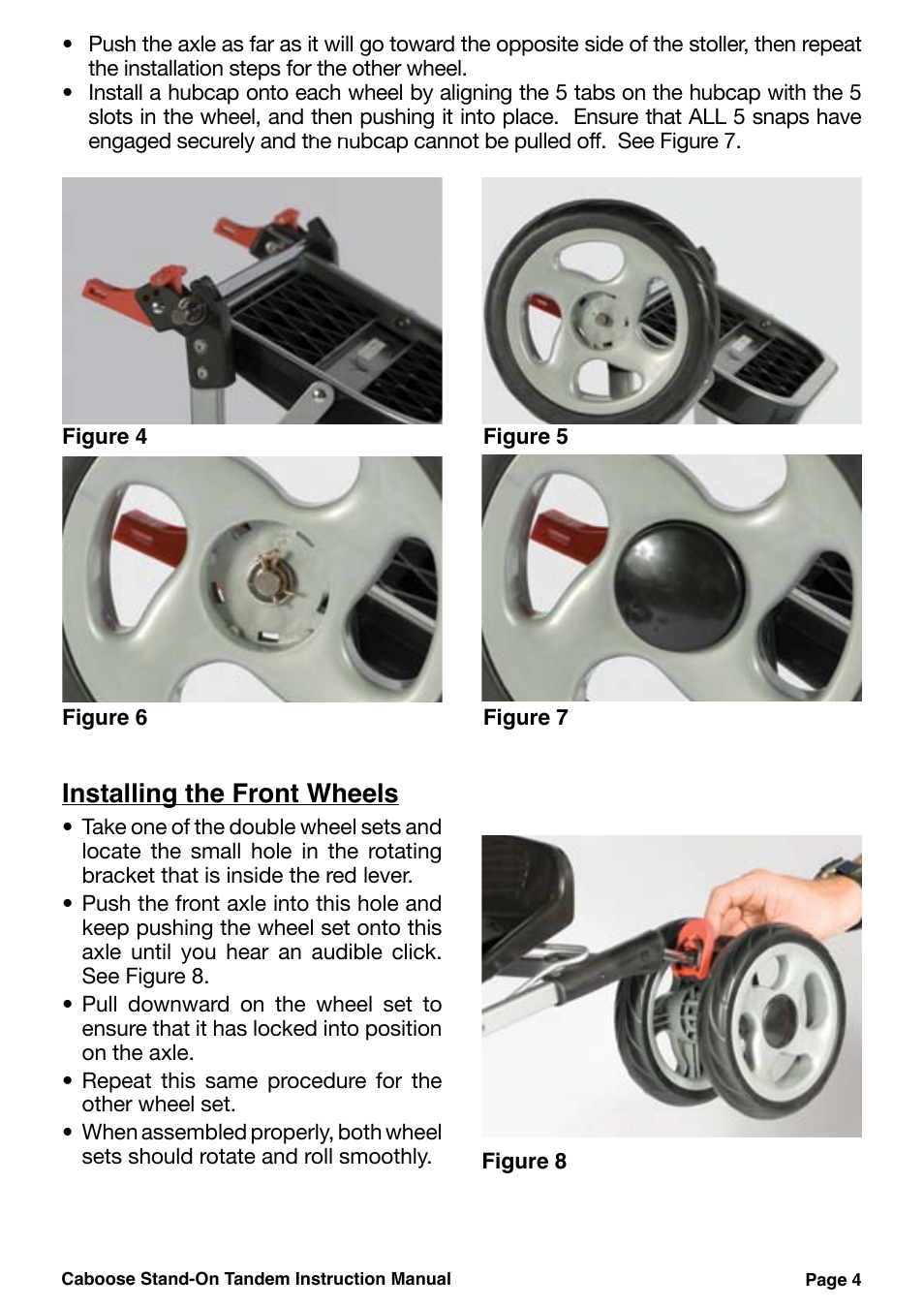 Installing the front wheels | Joovy 40X Series User Manual | Page 5 / 20