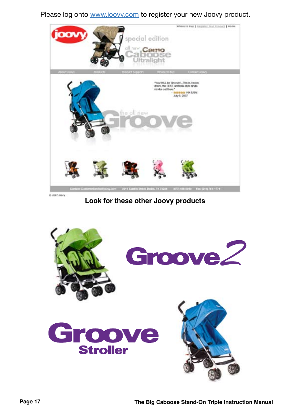 Joovy 43X Series User Manual | Page 18 / 20