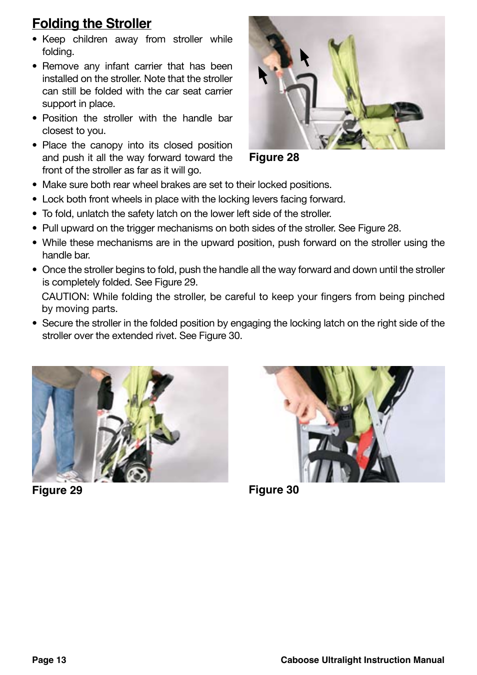 Folding the stroller | Joovy Caboose Ultralight 45X Series User Manual | Page 14 / 20