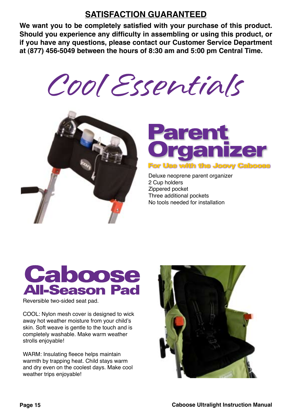 Satisfaction guaranteed | Joovy Caboose Ultralight 45X Series User Manual | Page 16 / 20