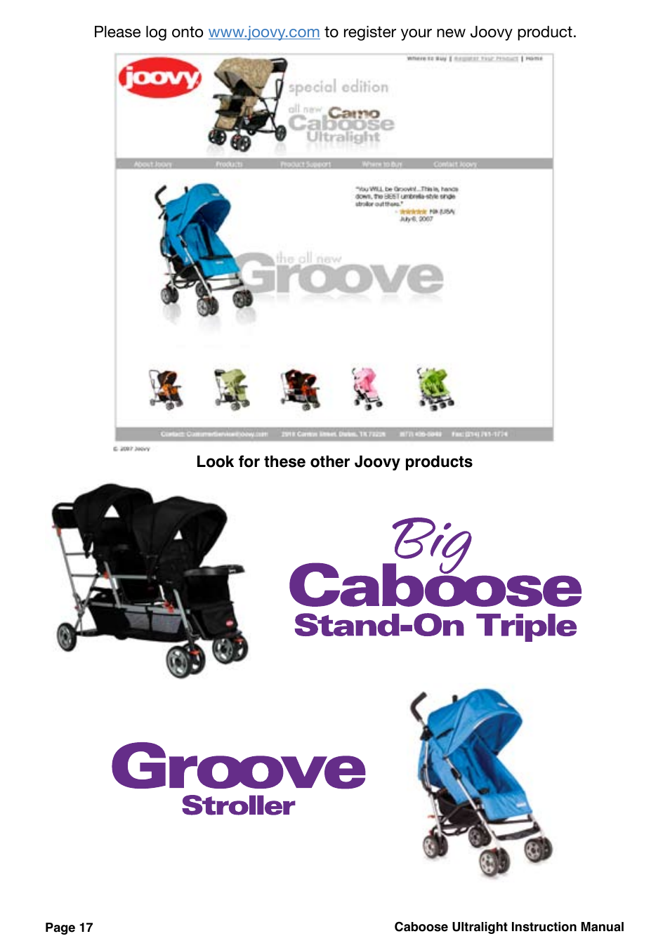 Joovy Caboose Ultralight 45X Series User Manual | Page 18 / 20