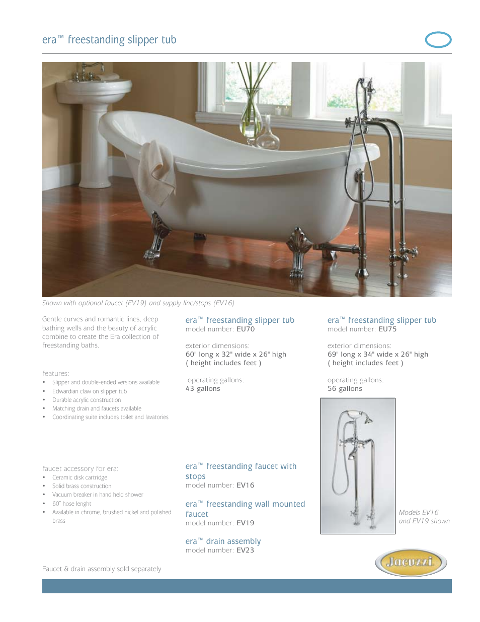 Jacuzzi era EU75 User Manual | 3 pages
