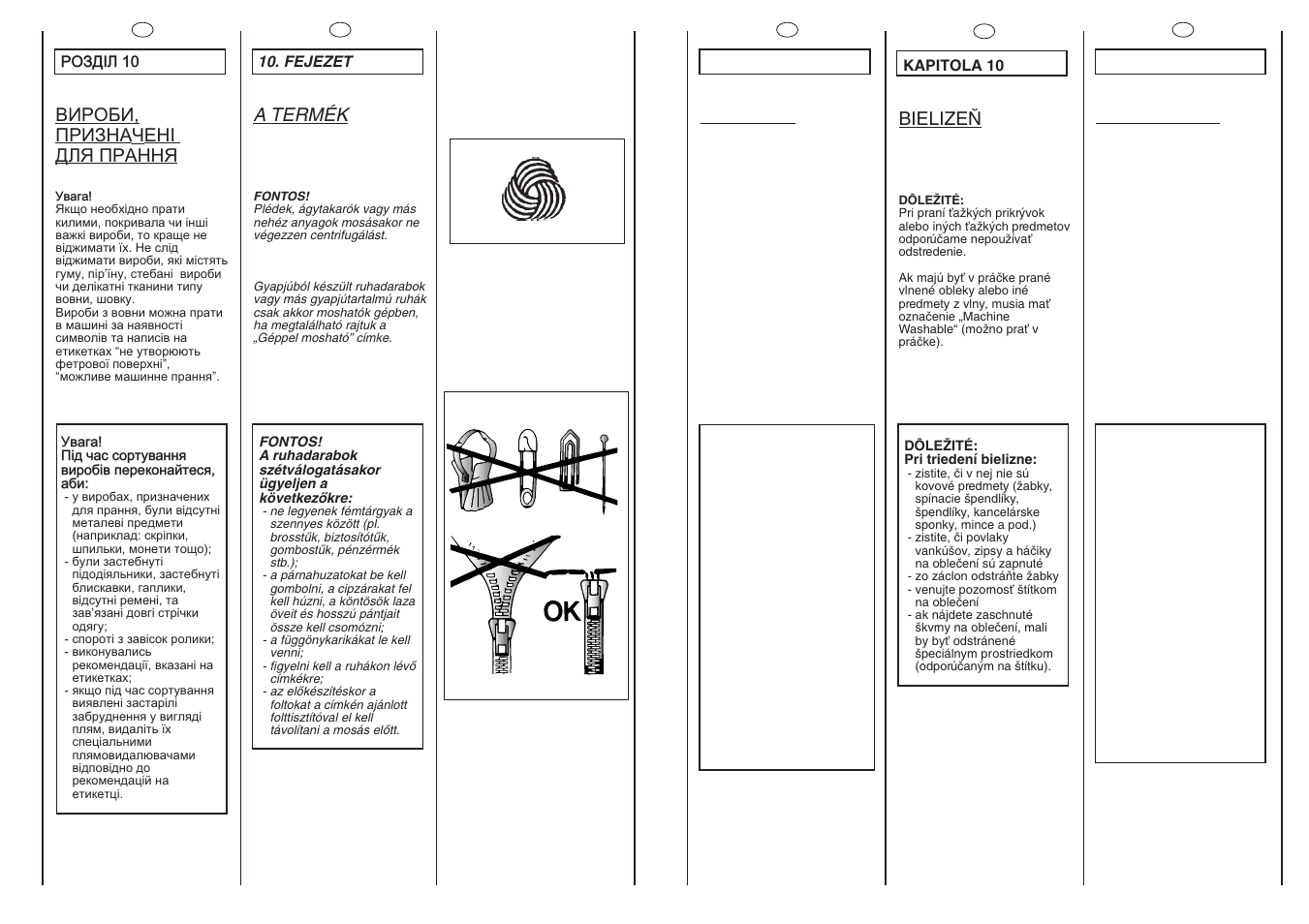 A termék, The product, Produsul | Bielize, Âèpîáè, ïpèçíàчåíi äëß ïpàííß | Candy CNL 105 User Manual | Page 28 / 37