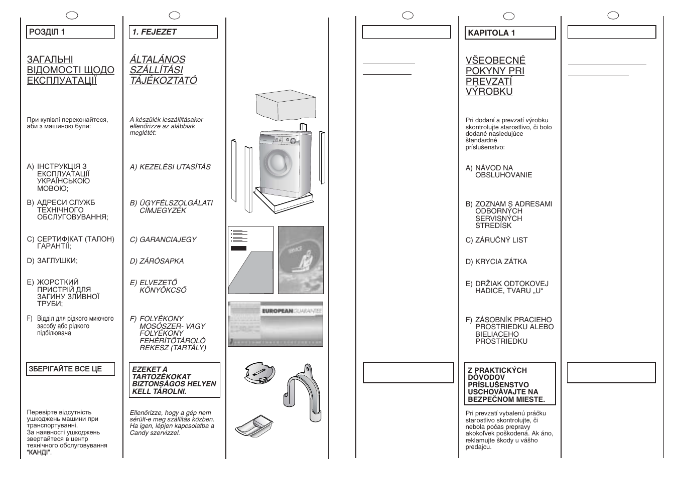 Candy CNL 105 User Manual | Page 4 / 37