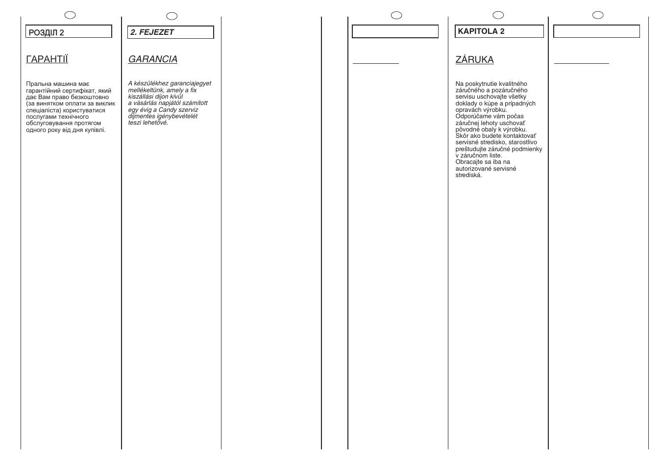 Candy CNL 105 User Manual | Page 5 / 37