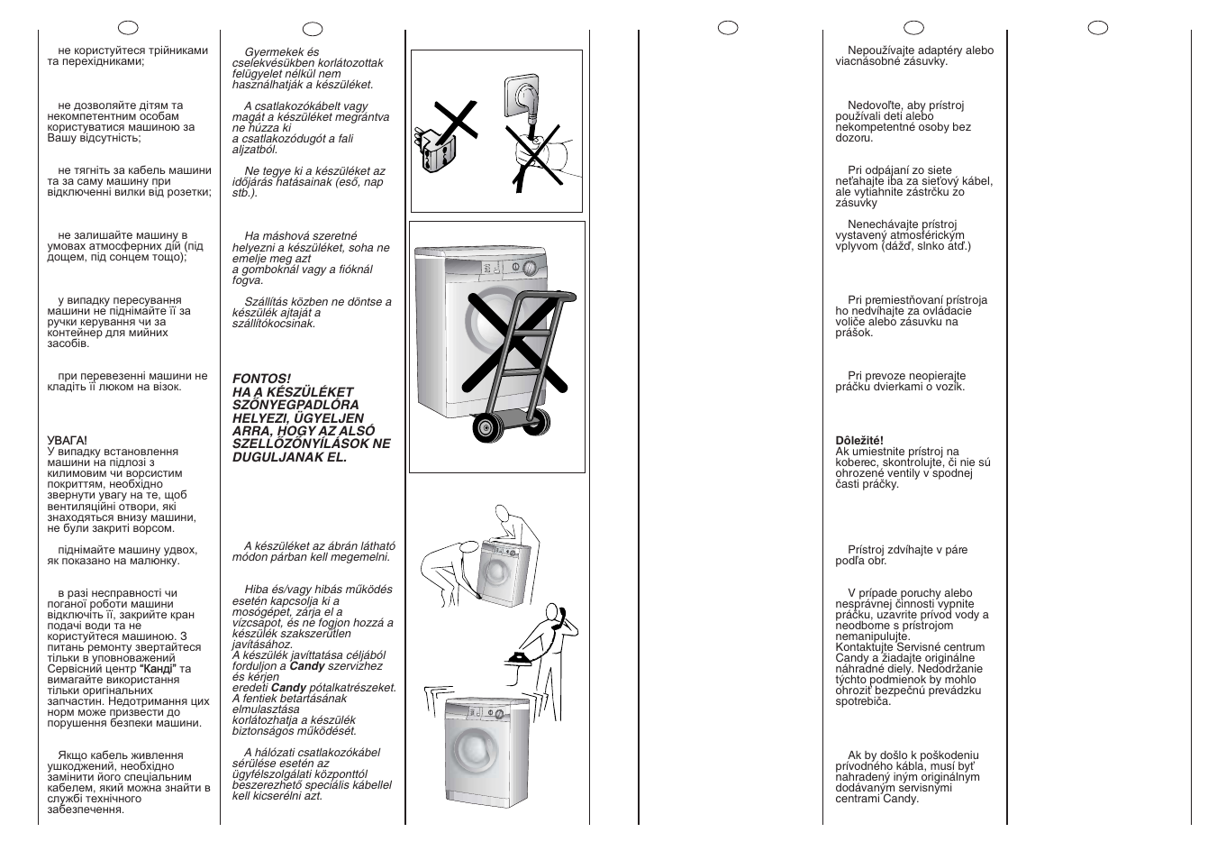 Candy CNL 105 User Manual | Page 7 / 37