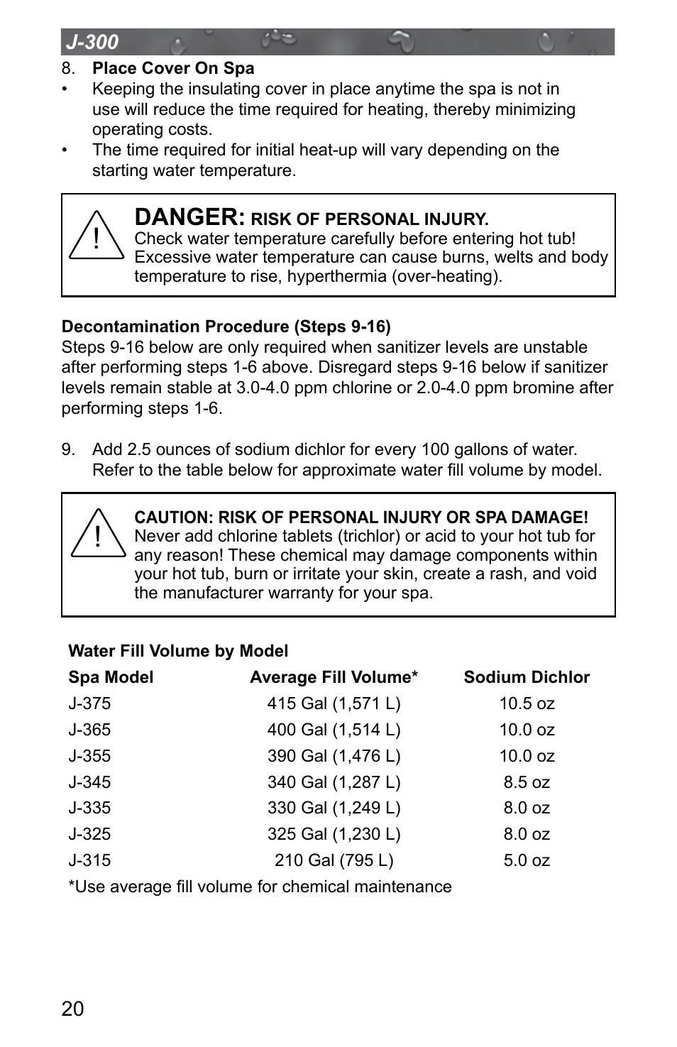 Danger | Jacuzzi J - 315 User Manual | Page 24 / 64