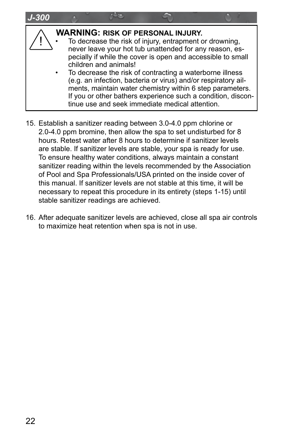 Jacuzzi J - 315 User Manual | Page 26 / 64
