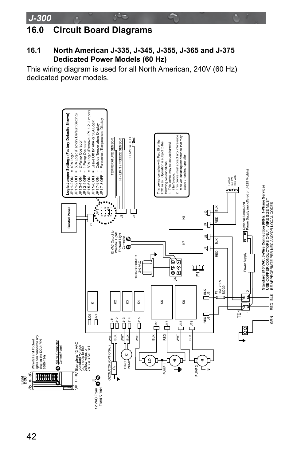 0 circuit board diagrams, Dedicated power models (60 hz) | Jacuzzi J - 315 User Manual | Page 46 / 64