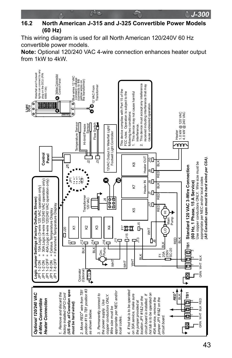 2 north american j-315 and j-325 convertible power, Models (60 hz) | Jacuzzi J - 315 User Manual | Page 47 / 64