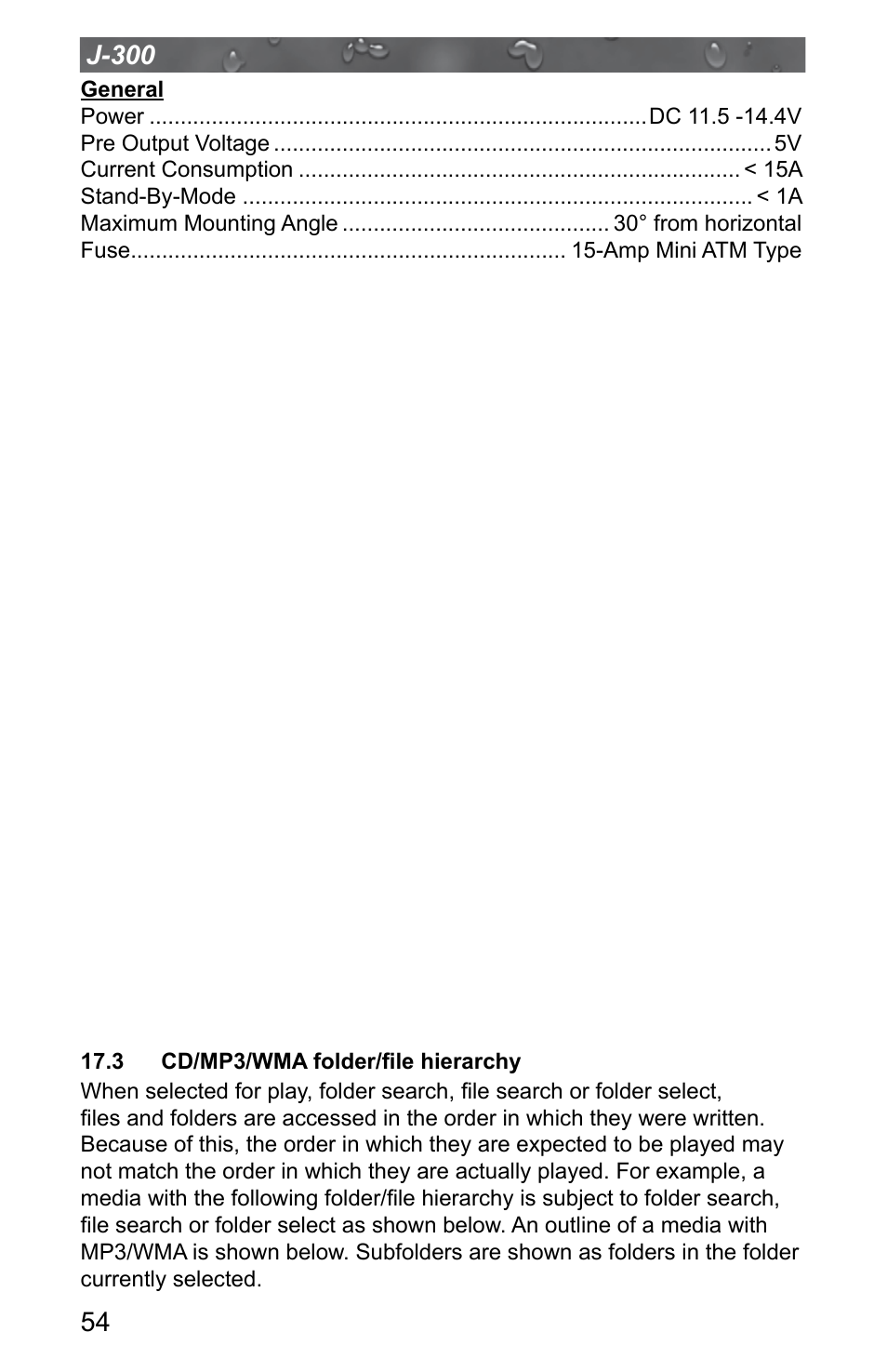 3 cd/mp3/wma folder/file hierarchy | Jacuzzi J - 315 User Manual | Page 58 / 64