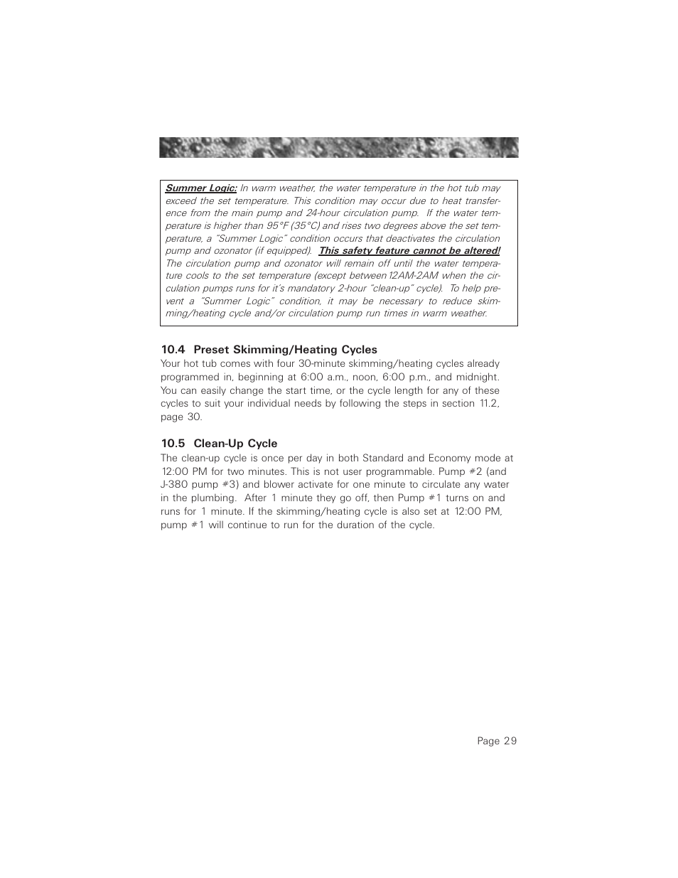 4 preset skimming/heating cycles, 5 clean-up cycle | Jacuzzi ProTech LCD User Manual | Page 33 / 56