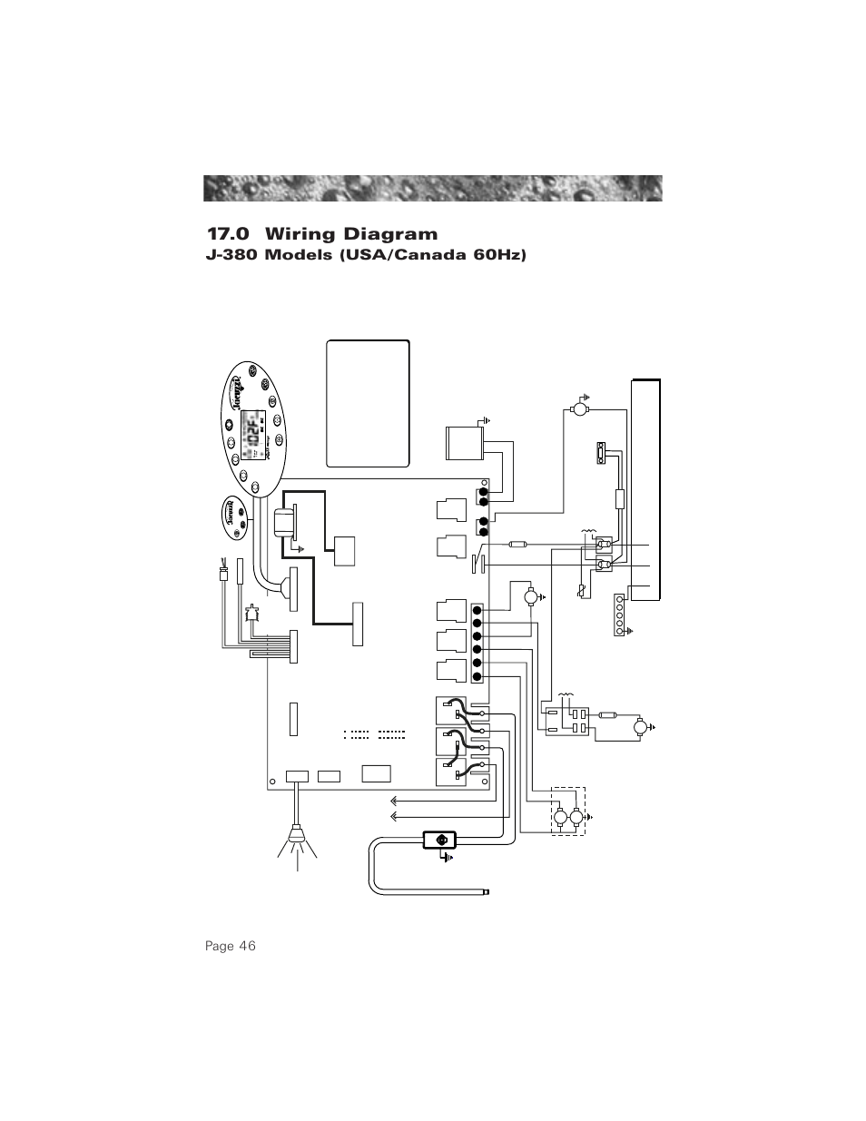 0 wiring diagram, j-380 models (usa/canada 60hz), 0 wiring diagram (60hz j-380 model), 0 wiring diagram | Page 46 | Jacuzzi ProTech LCD User Manual | Page 50 / 56