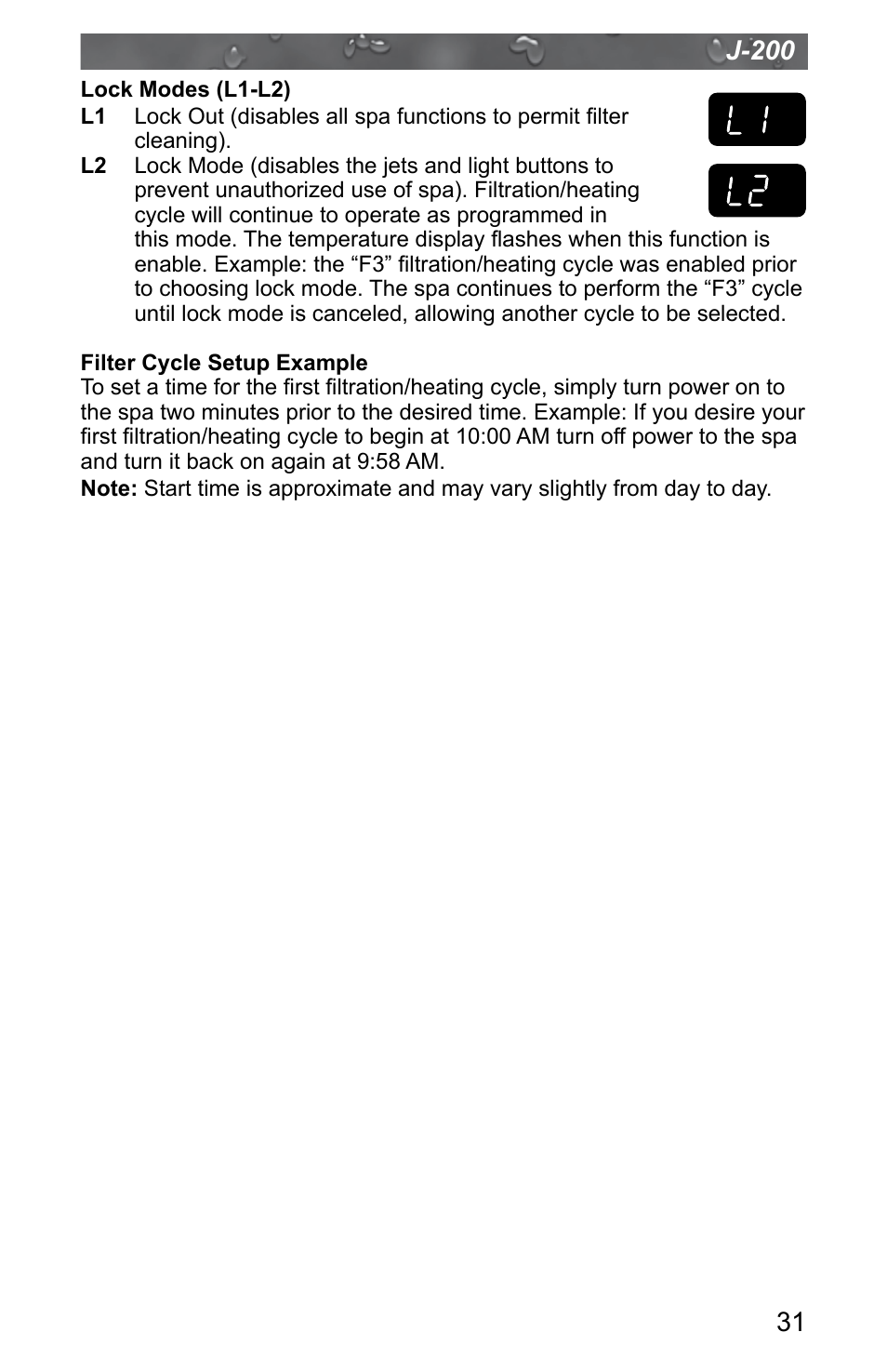 J-200 | Jacuzzi J - 200 J - 280 User Manual | Page 35 / 64