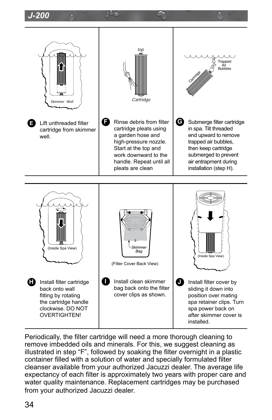 J-200 | Jacuzzi J - 200 J - 280 User Manual | Page 38 / 64