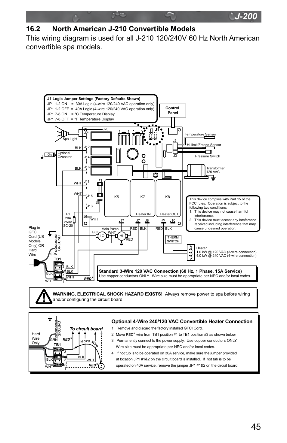 2 north american j-210 convertible models, J-200 | Jacuzzi J - 200 J - 280 User Manual | Page 49 / 64