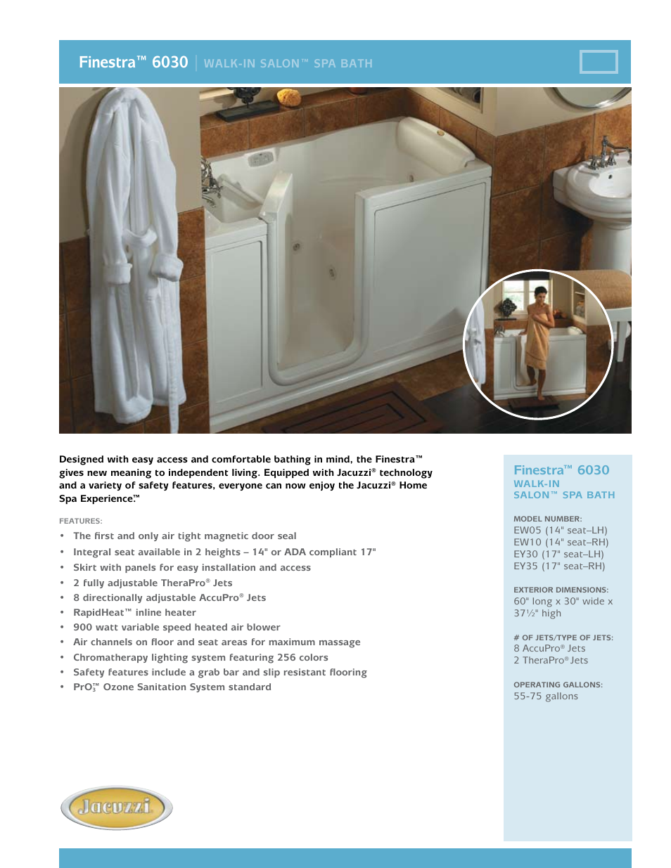 Jacuzzi Finestra EW05 User Manual | 2 pages