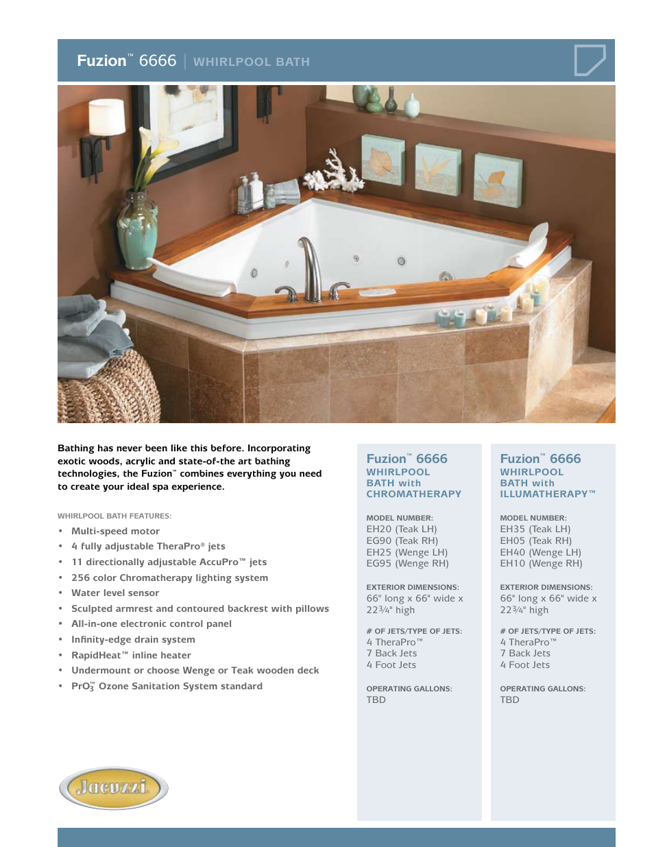 Jacuzzi Fuzion EG90 User Manual | 2 pages