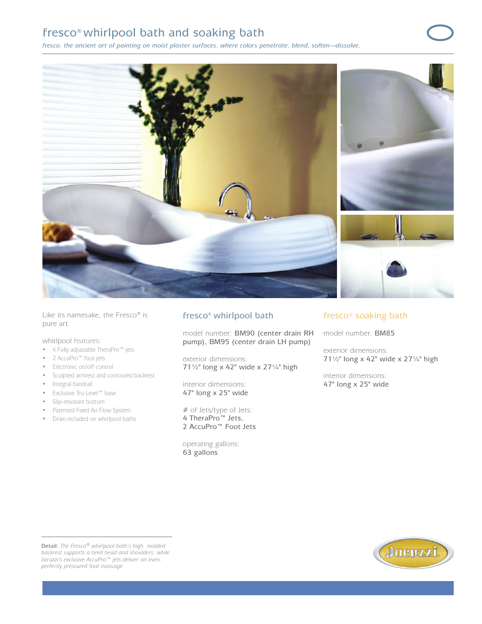 Jacuzzi fresco BM95 User Manual | 2 pages