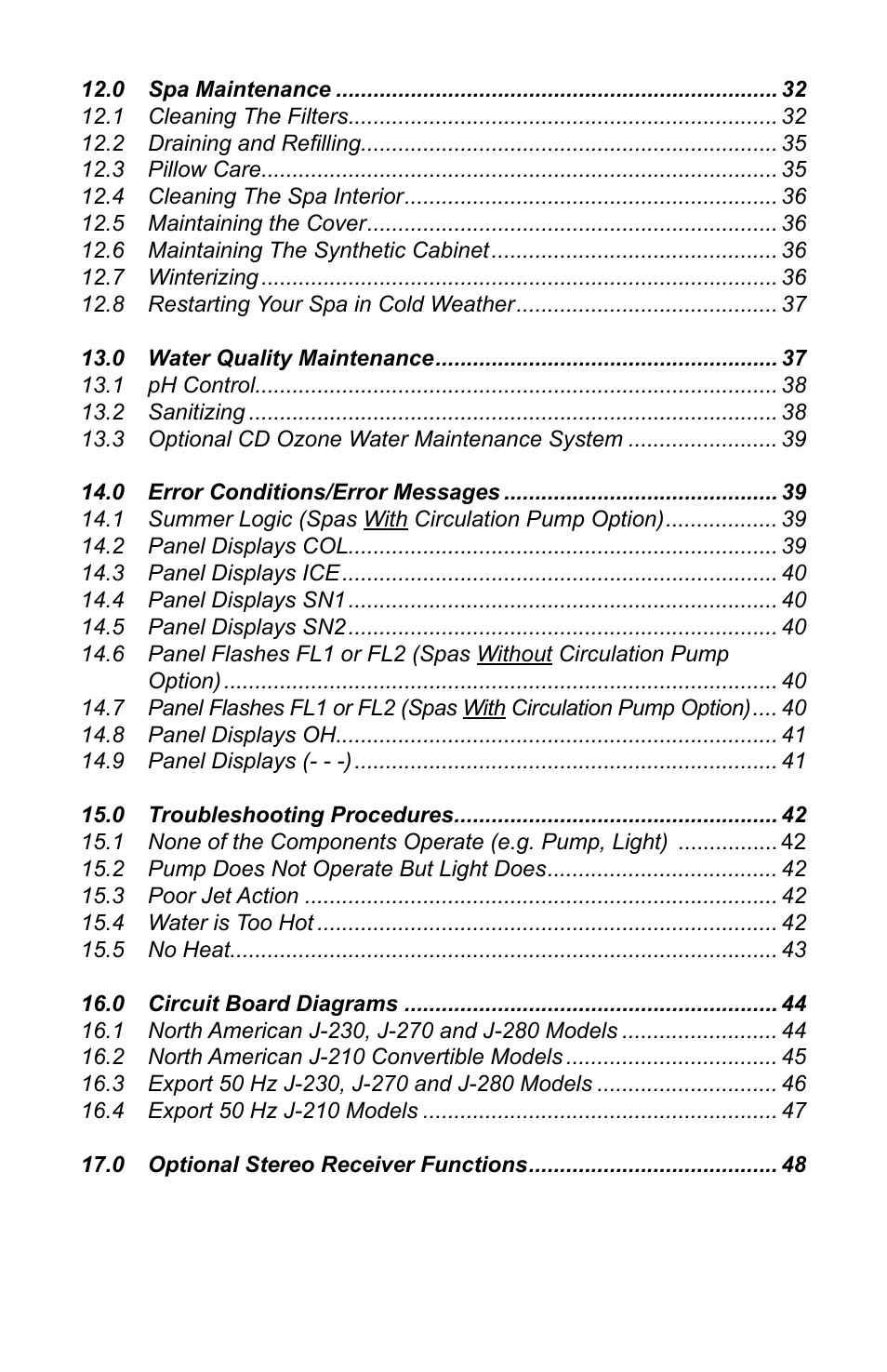 Jacuzzi J - 230 User Manual | Page 4 / 60