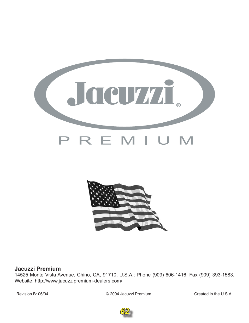 Jacuzzi j315 User Manual | Page 62 / 62