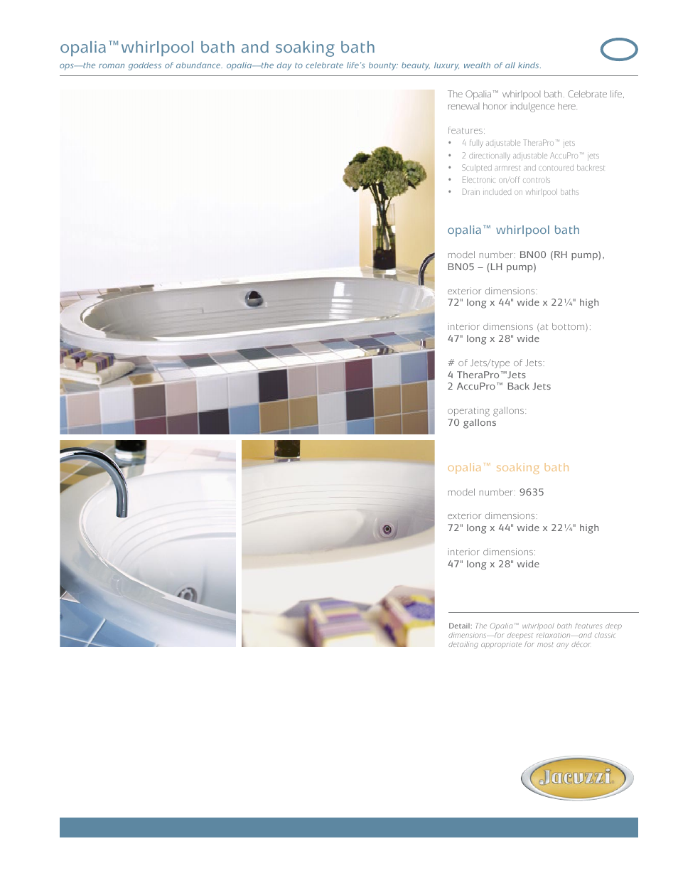 Jacuzzi Opalia BN00 User Manual | 2 pages