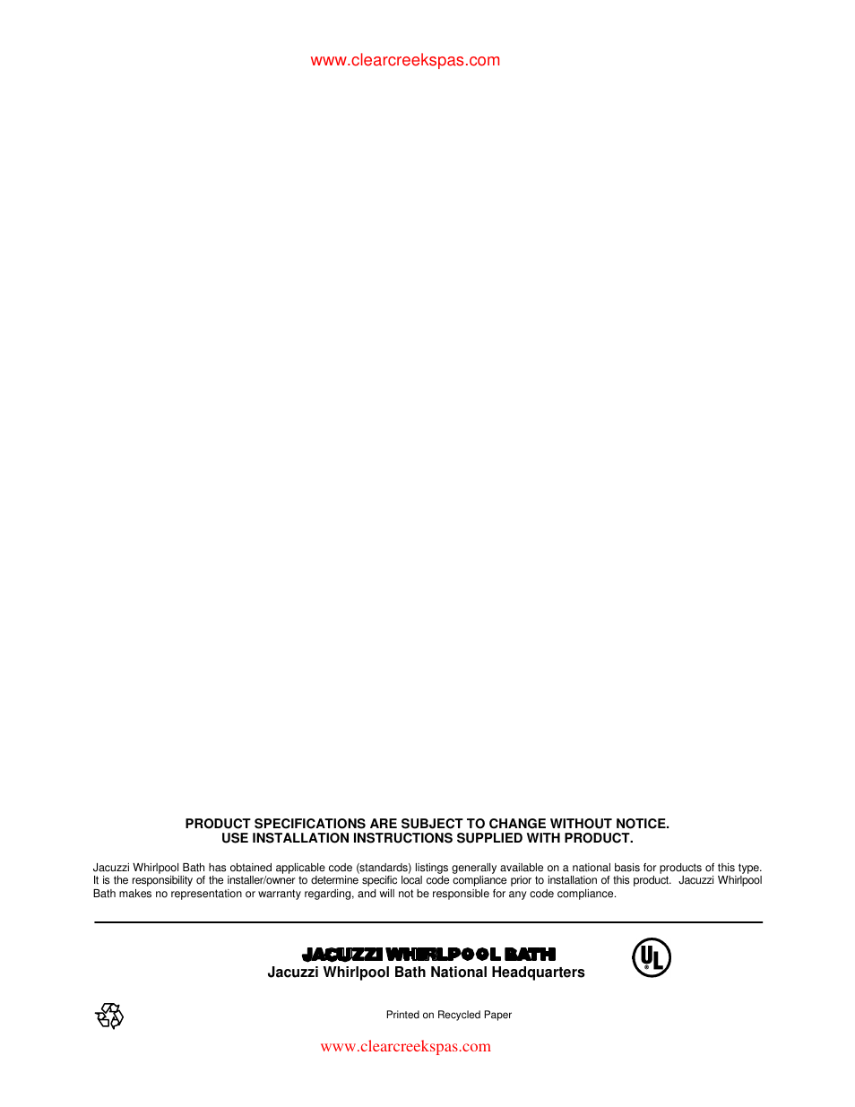 Jacuzzi Whirlpool Spa User Manual | Page 23 / 24