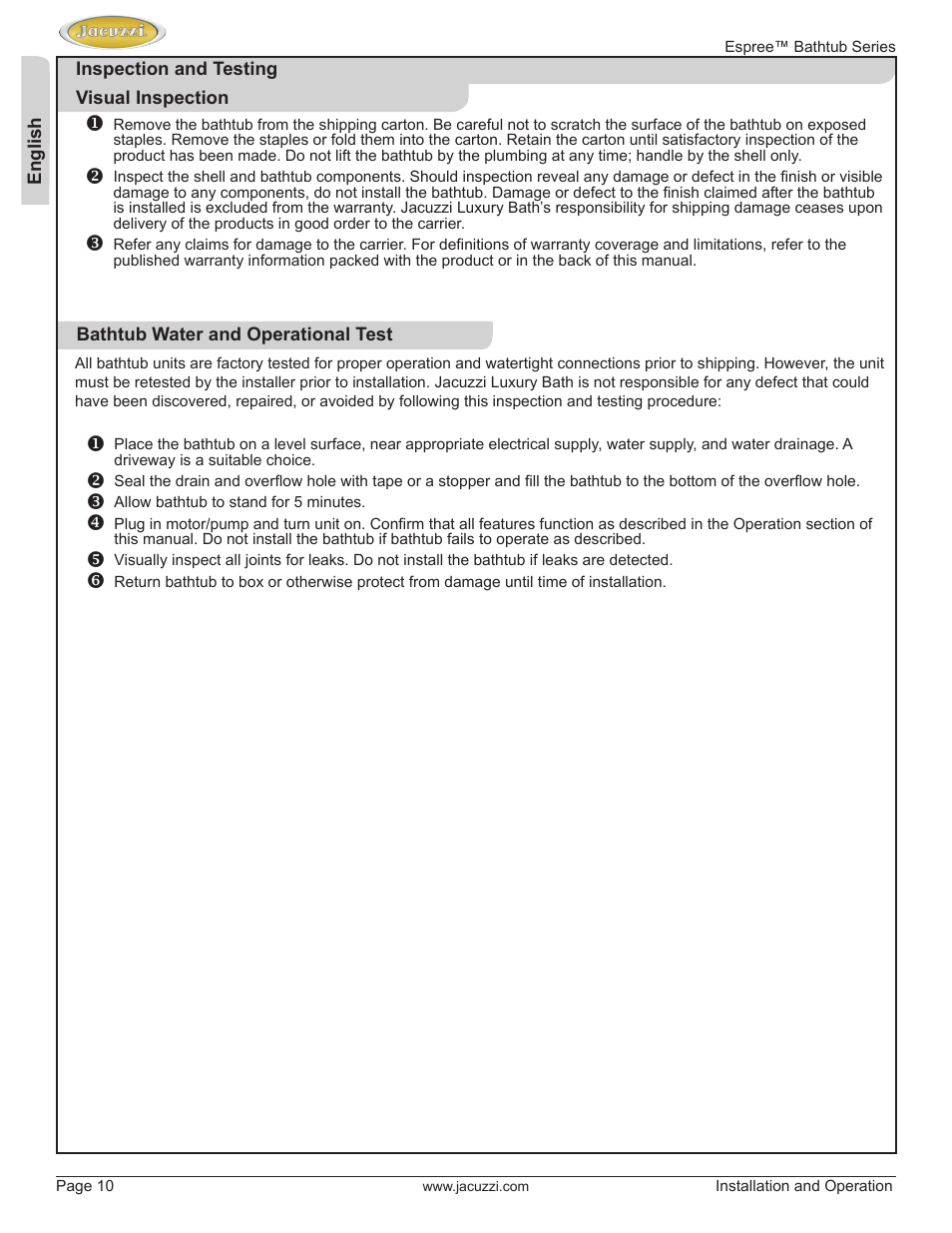 Jacuzzi U961000 User Manual | Page 10 / 28